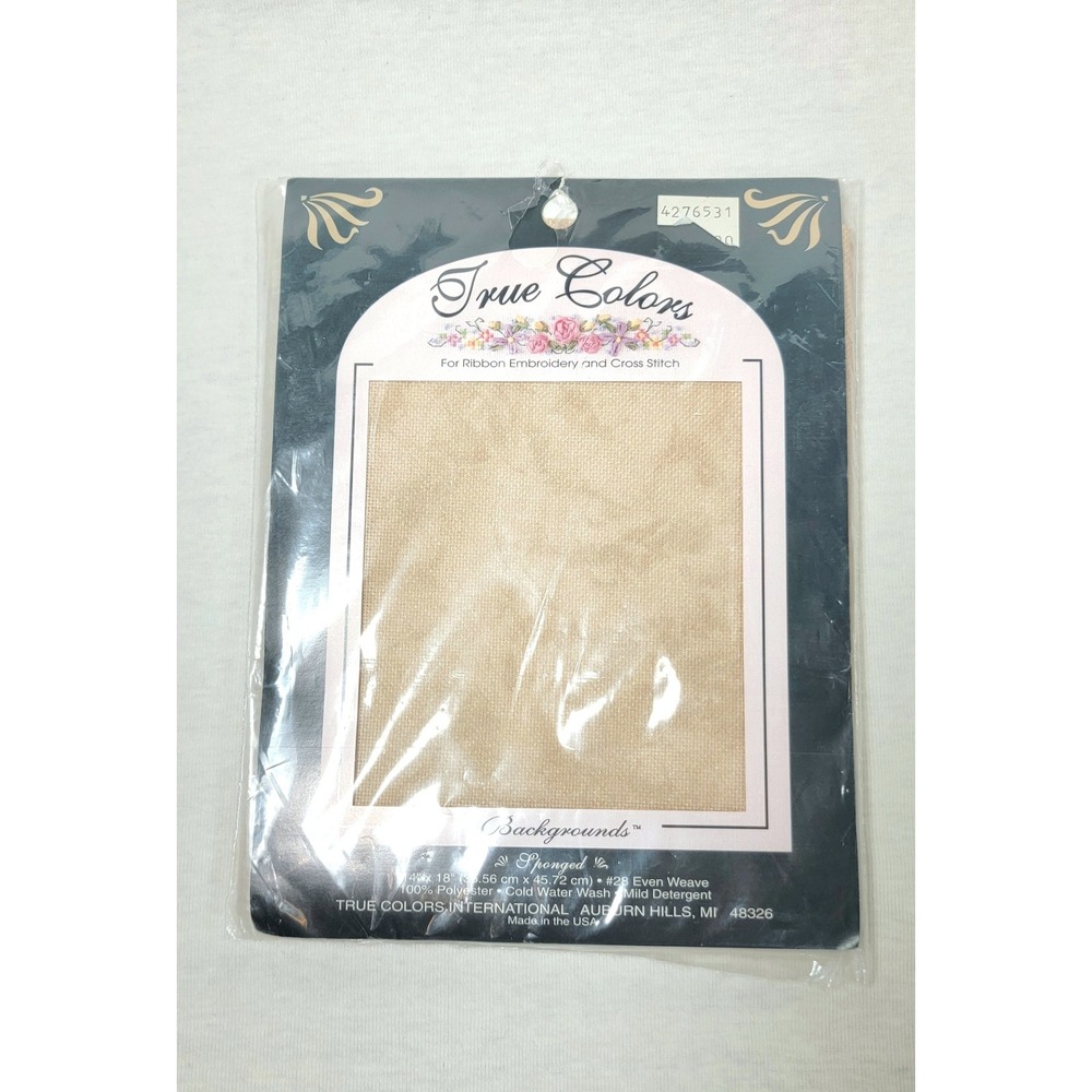 True Colors Backgrounds Sponged 28 Count Even Weave Fabric 14x18 Tan Embroidery